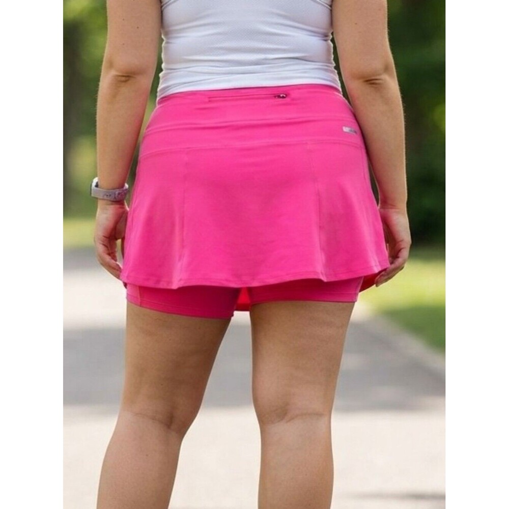 Danskin Now Athletic Skort Hot Pink Flamingo Zipper Pocket XL Barbiecore Golf